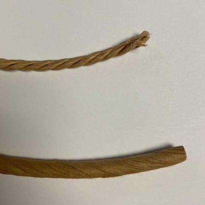 3 ply paper rush aka danish cording (top) as compared to 1-ply (paper rush)(1)