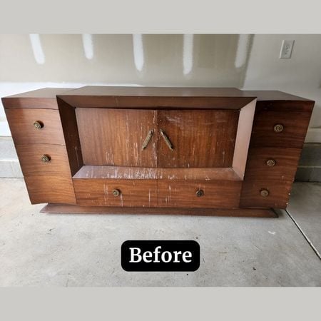 450X450 BEFORE MCM Credenza- furniture refinishing; raleigh, nc(1)
