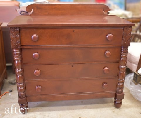 AFTER Antique buffet - chest of drawers- furniture repair and restoration- raleigh, nc(1)