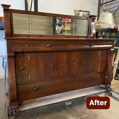 AFTER_Flame Mahogany Antique Buffet_Wright_antique refinishing_raleigh, nc(1)