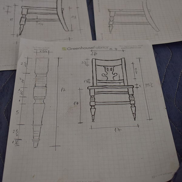 custom dining chair progress 2