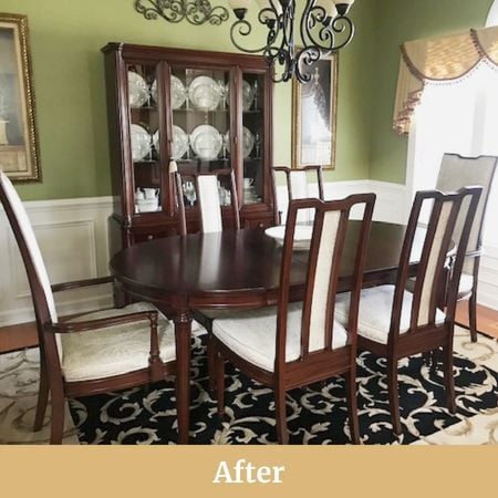 After Dining Set and China Cabinet, Refinished to Darker Stain_ furniture refinishing, raleigh, nc-1