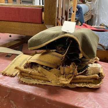 Antique Chair Seat with spring foundation - antique furniture repair and upholstery services - raleigh, nc