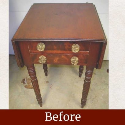 Antique Side Table Before French Polishing - antique furniture refinishing