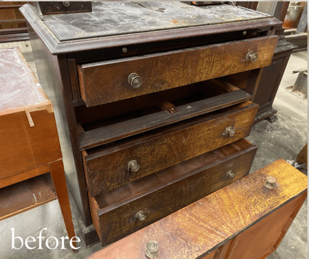 Antique Silver Chest Restoration - after -fire and water damage restoration