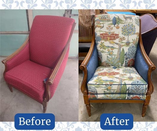 Armchair Reupholstery After - furniture reupholstery