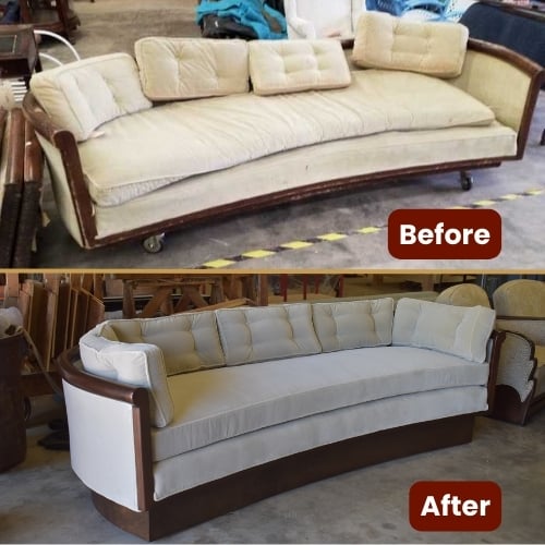 Art Deco Sofa Customization- 1920s-1930s- custom wooodwork and upholstery