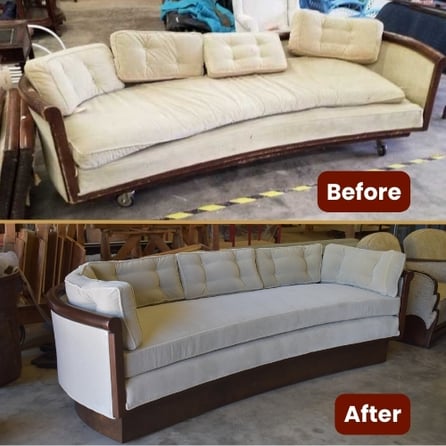 Art Deco Sofa Customization- 1920s-1930s- custom wooodwork and upholstery