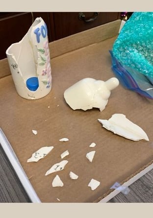 Before_ Ceramic Baby Bottle Repair_ Art Restoration and Repair Services_ Raleigh, NC
