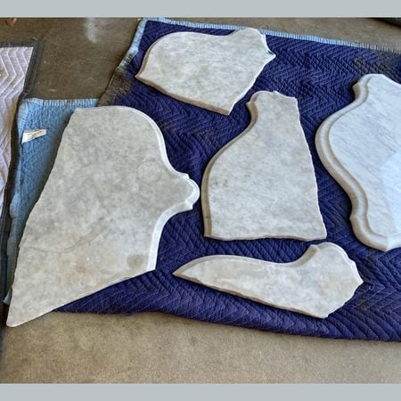 Broken Marble Tabletop_ moving damage; antique furniture repair; raleigh, nc