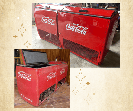 Coke Cooler Restoration _before and after _metal and coca cola restoration