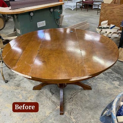 Dining Table Repair and Refinish - after repair