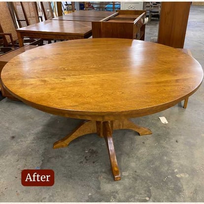 Dining Table Repair and Refinish -complete refinish