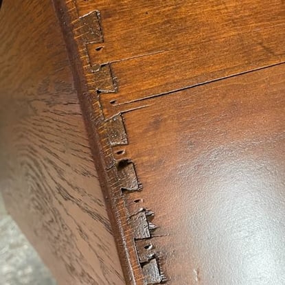 Example of a dovetail joint- furniture construction, furniture history, antique furniture