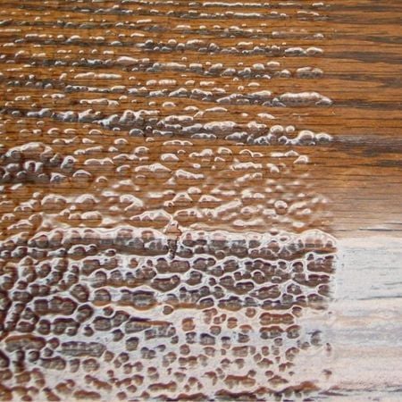 Fish eye- reaction example- wooden furniture refinishing; antique refinishing_raleigh, nc