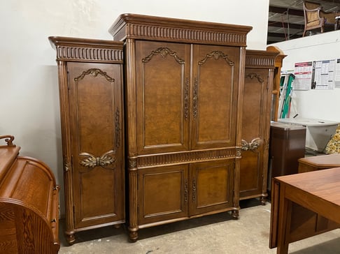 3-piece antique armoire -wood furniture restoration