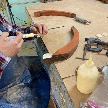 Gluing a broken table leg; furniture repair; raleigh, nc
