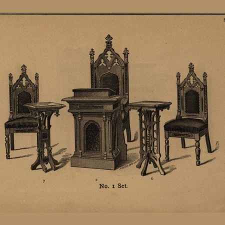 Gothic furniture, Baxter C. Swans illustrated catalogue of church furniture, no 1 set