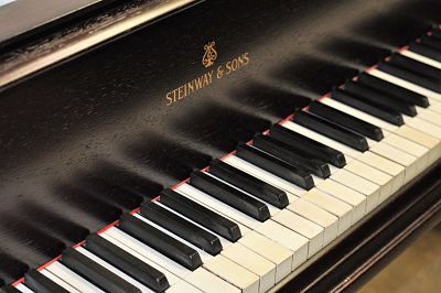 detail shot of piano