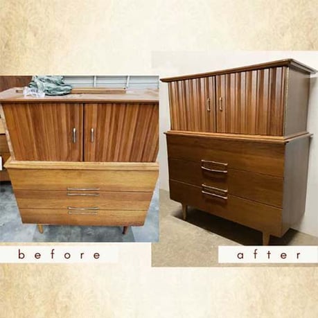 MidCentury Cabinet with Drawers - MCM furniture restoration