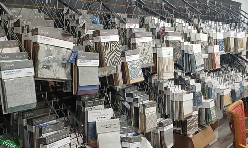 Mumford Restoration's Wide Array of Fabric Samples in our Fabric Sample Room- Upholstery Services; Raleigh, NC