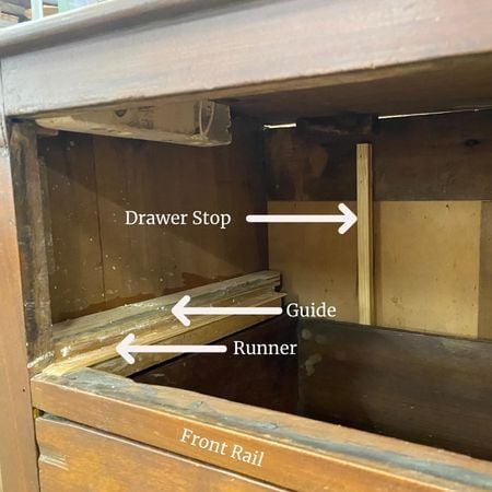 Parts of antique dressers and drawers; antique furniture repair, raleigh; nc(1)
