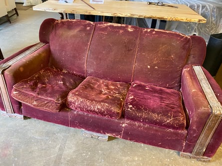 upholstered mohair sofa before 