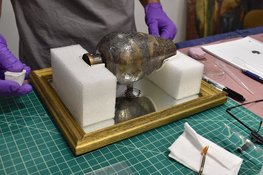 Song Dynasty Vase during restoration