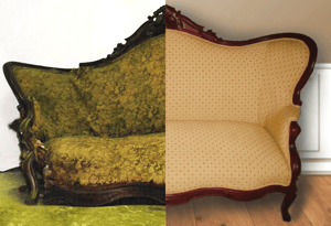 Duncan Phyfe settee side by side