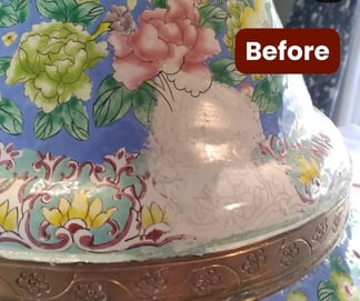 Vase In Painting BEFORE - pottery and art repair(2)