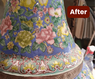 Vase In Painting after - pottery and art repair