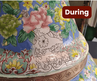 Vase In Painting during - pottery and art repair