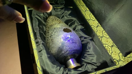 Vase under blue light