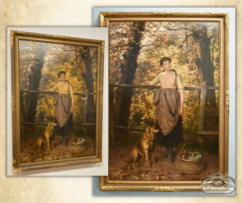 Waiting by T.Gerard _Before and After Restoration_Art Restoration and Repair_Raleigh, NC 