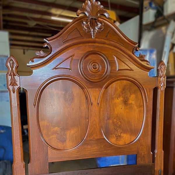 antique restoration: lincoln headboard after