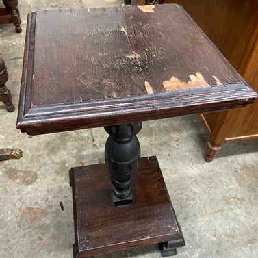 antique restoration side table before