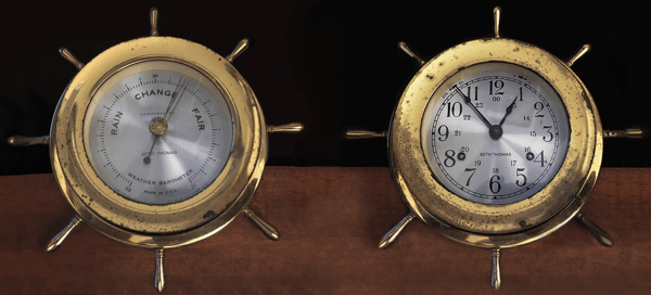 brass restoration: brass barometer set before