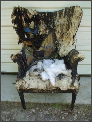 fire and water restoration services chair from fire before