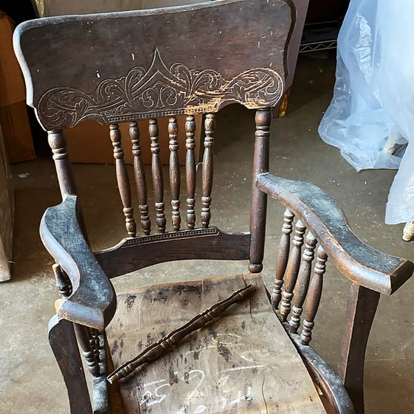 furniture restoration childs rocker before