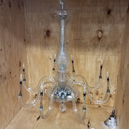 glass crystal repair chandelier before