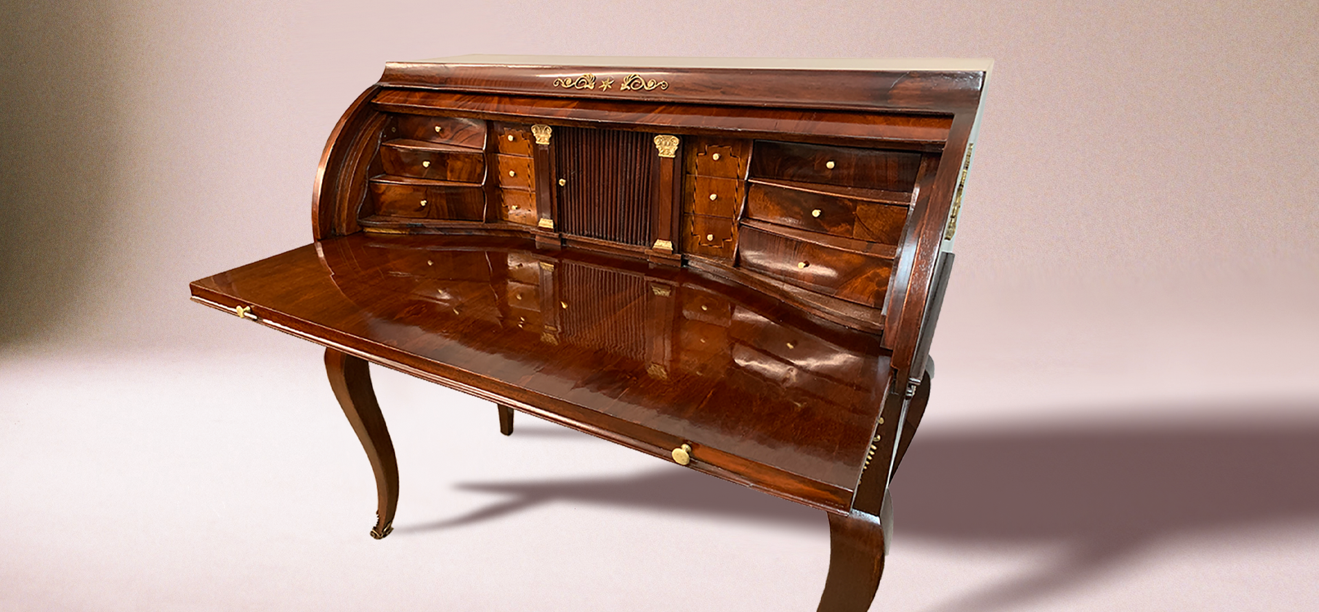 french polish roll top desk--after