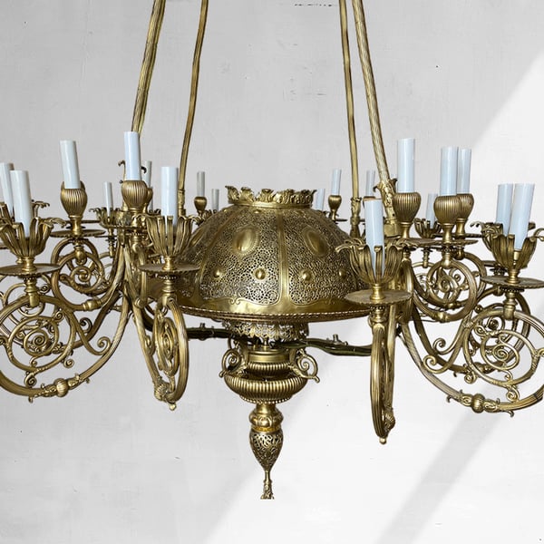 antique lamp chandelier restoration brass chandelier after