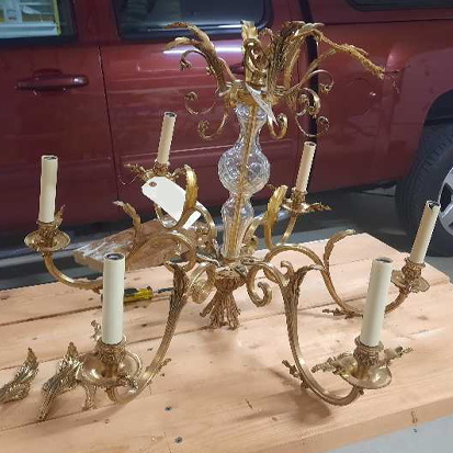 antique lamp chandelier restoration chandelier before