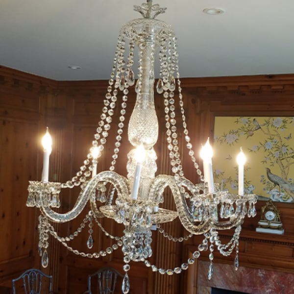 antique lamp chandelier restoration glass chandelier after