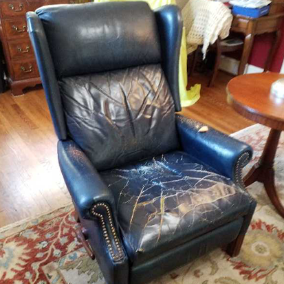 leather vinyl repair restoration leather recliner before