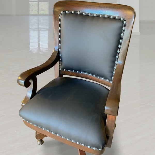 leather vinyl repair restoration: maritime leather office chair after