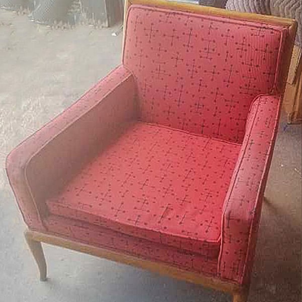 mid century modern furniture restoration armchair before