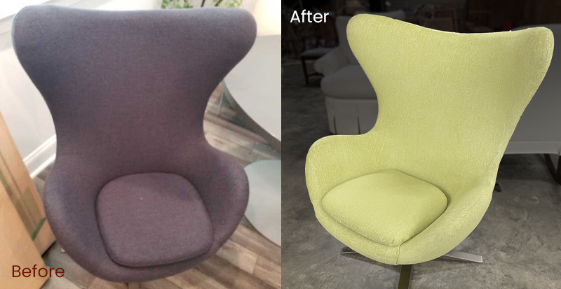 mid century modern furniture restoration mcm chair before & after