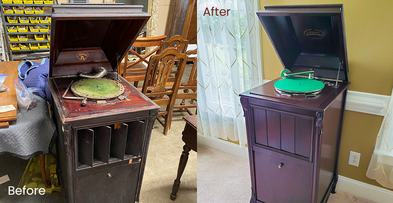 antique radio restoration: grafonola before & after