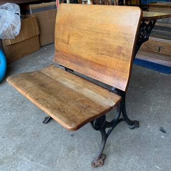 refinishing student desk before